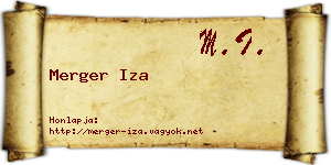 Merger Iza névjegykártya